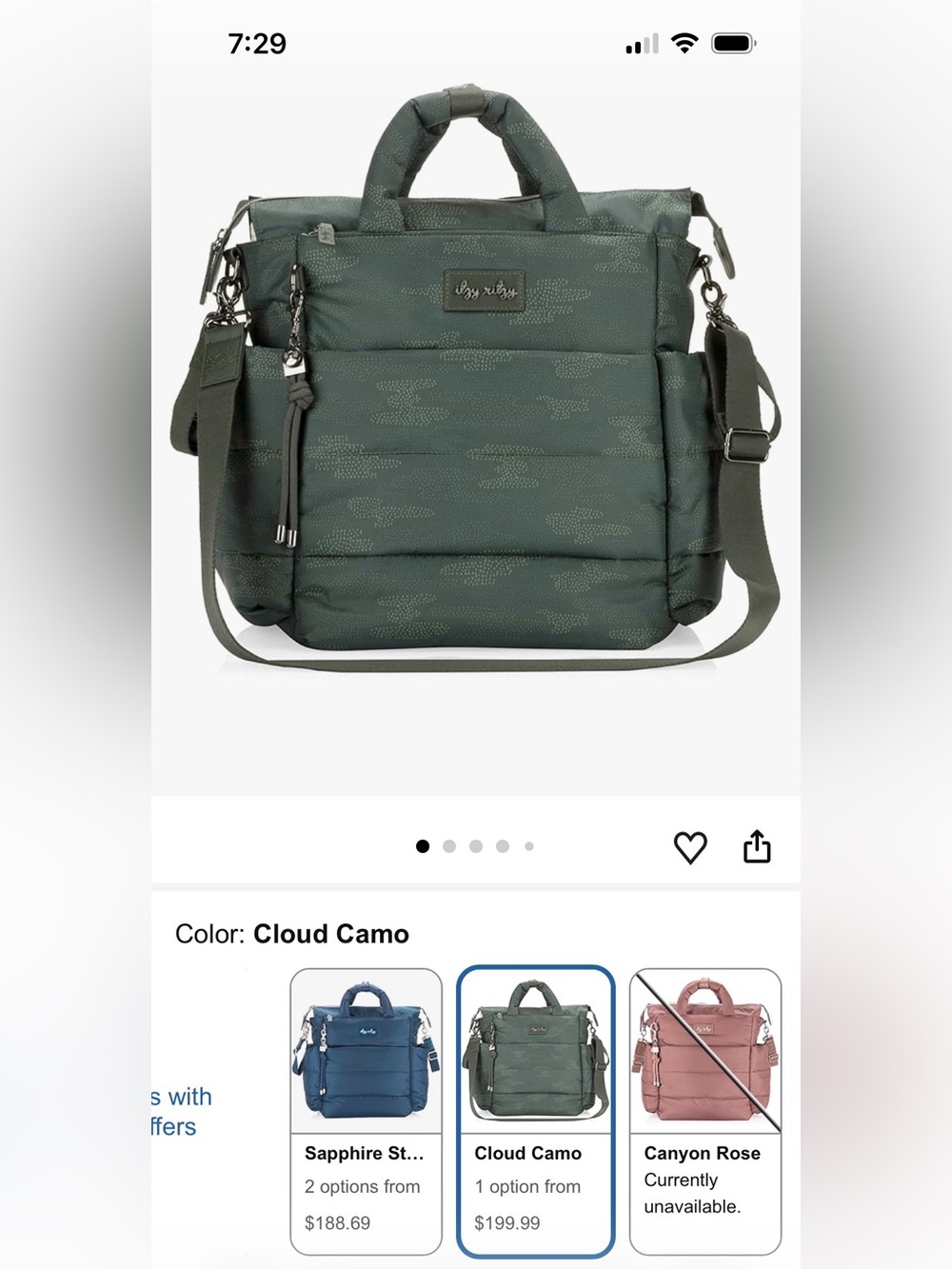 Itzy Ritzy Dream Convertible Diaper Bag